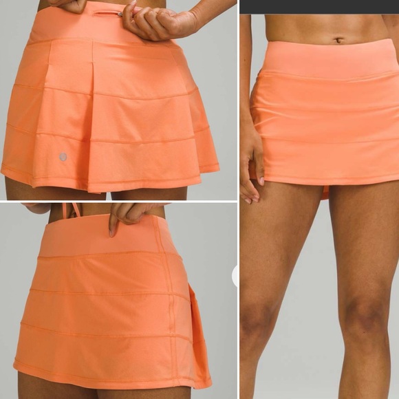 Lululemon Pace Rival Mid Rise Skirt 2021 Golden Apricot EUC Size 10 - Picture 1 of 14